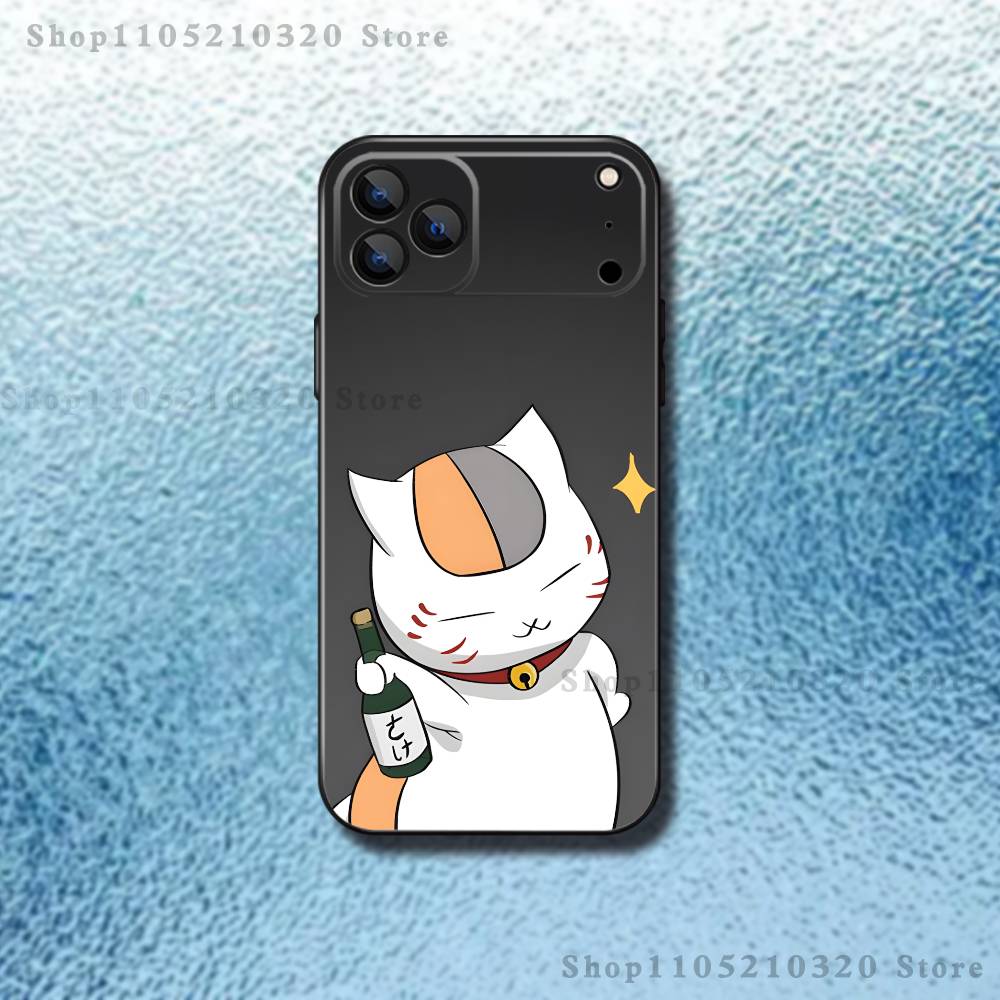 N-Natsume Book of F-Friends Phone Case For iPhone 17,16,15,14,13,12,11,Pro,Max,Plus,E,Air,Mini Protective Black Cover