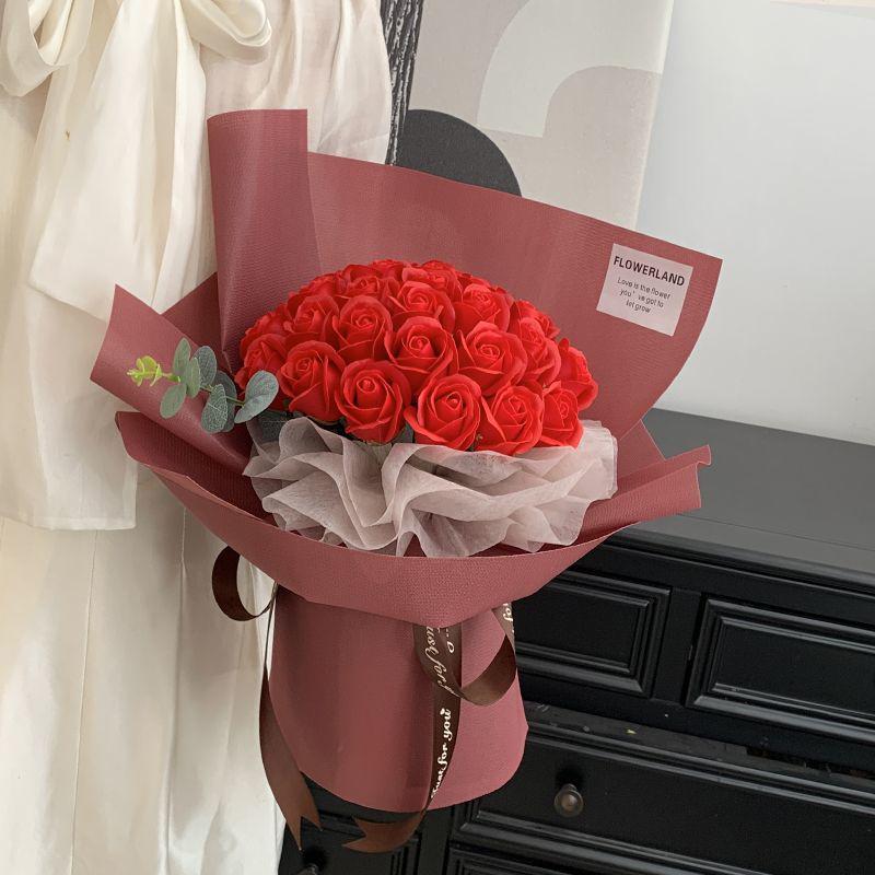 Preserved Rose & Carnation Bouquet - Perfect Birthday or Valentine's Gift for Mother, Teacher, or Girlfriend