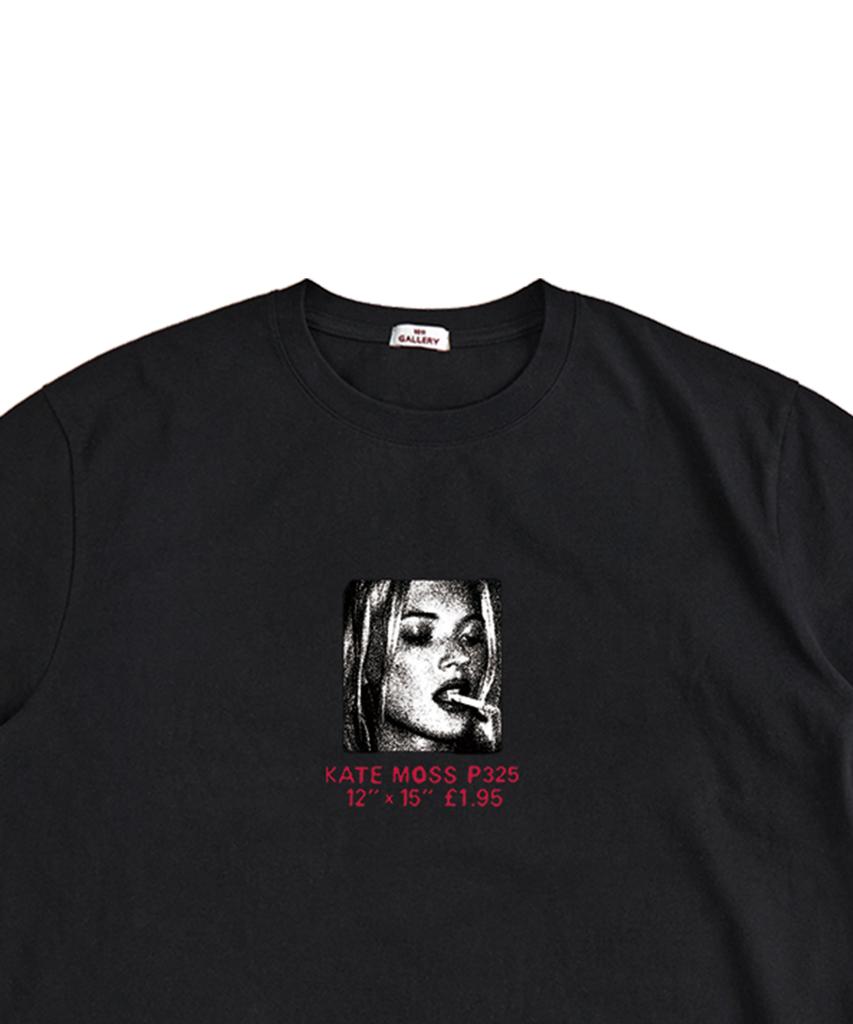1011 GALLERY Kate Moss Portrait T-Shirts - Black