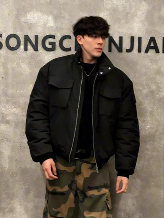 Men's High-End Light Cavalry Cotton Jacket - Autumn/Winter Trendy Loose Pilot Style