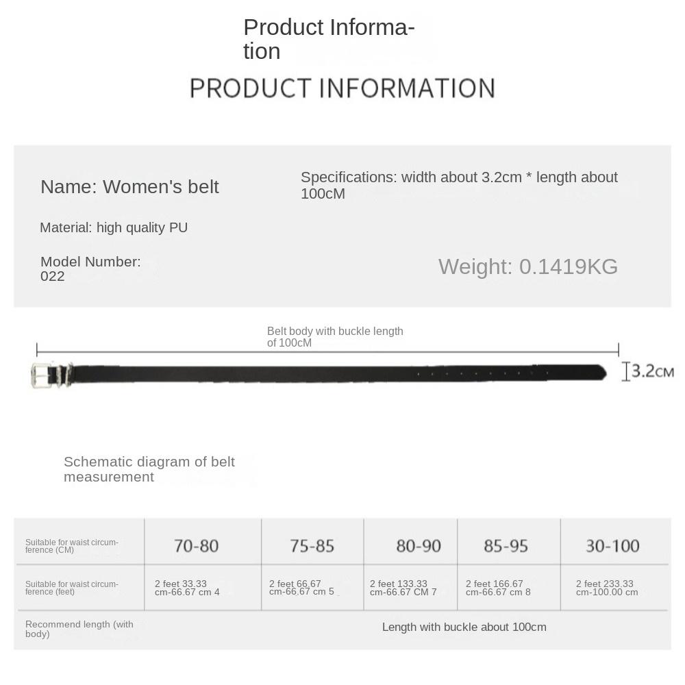 Classic Style Metal Buckle Belt Casual Waist Decoration New Versatile Waistband  Women