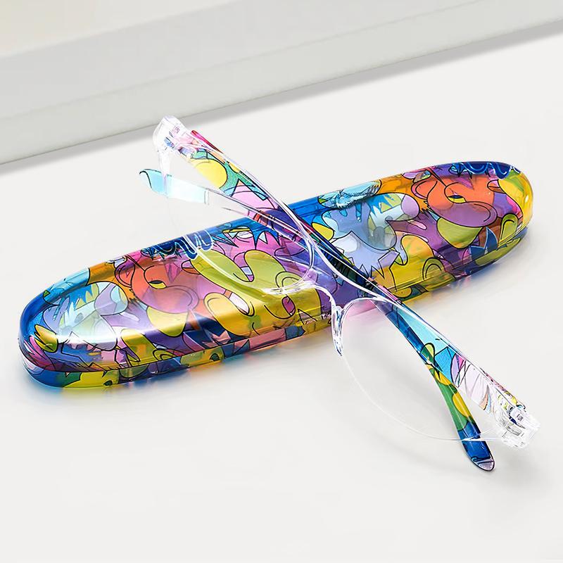 

Reading Presbyopia Eyeglasses Men s Unisex Design Blue Printed Presbyopia Eyeglasses Women s Clear Lens Eyeglasses +1.0 To +4.0 3.5