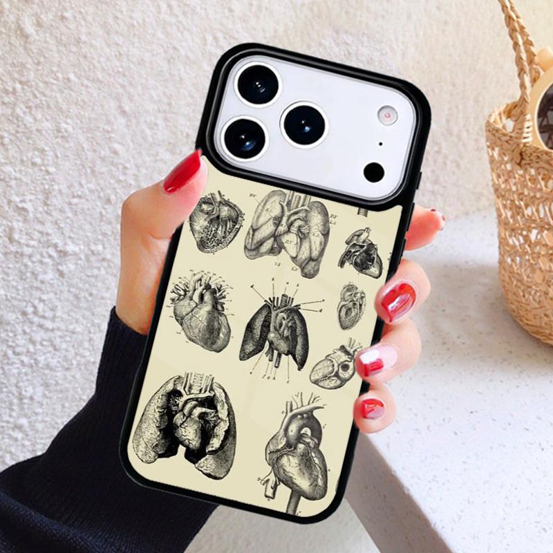 Menschliches Herz Gehirn Lungen Handyhülle Für iPhone 17 Air 16 15 14 13 12 11 Pro Max Plus