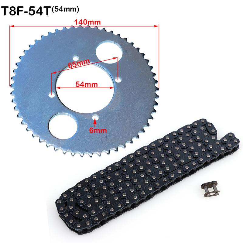 47cc 49cc T8F Chain 136 Links and 38 44 54 58 64 74 Tooth Sprocket for Mini Motorcycle Atv 4 Stroke 2 Stroke Engine Parts