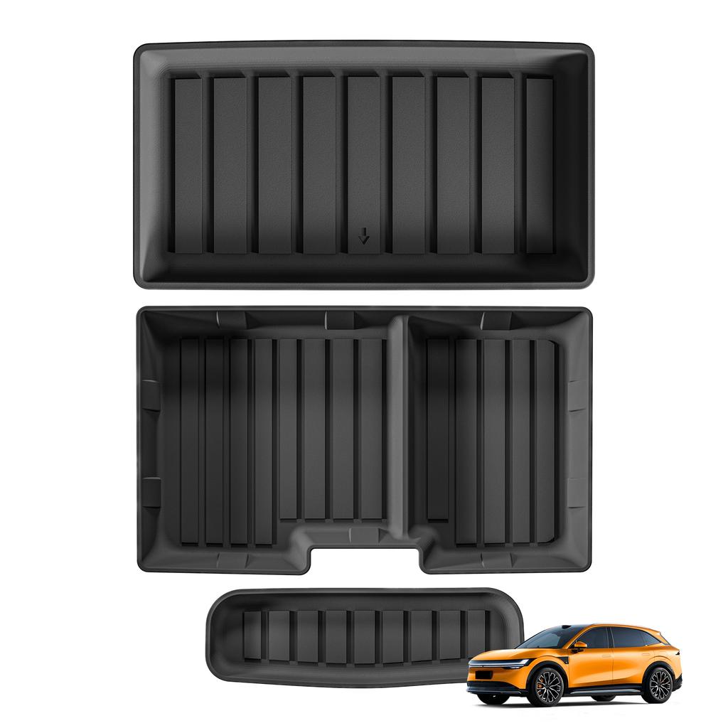LUCKEASY Right Drive for Zeekr 7X RWD 2026 2025 (Not Fit AWD) All -Weather Floor Mats Seat Back Protector Storage Tray Black