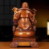 Maitreya Buddha Schatzschale Ornament Holzmaserung Farbe Zieht Reichtum an Dickbäuchige Buddha Statue Wohnzimmer Umzugsgeschenk