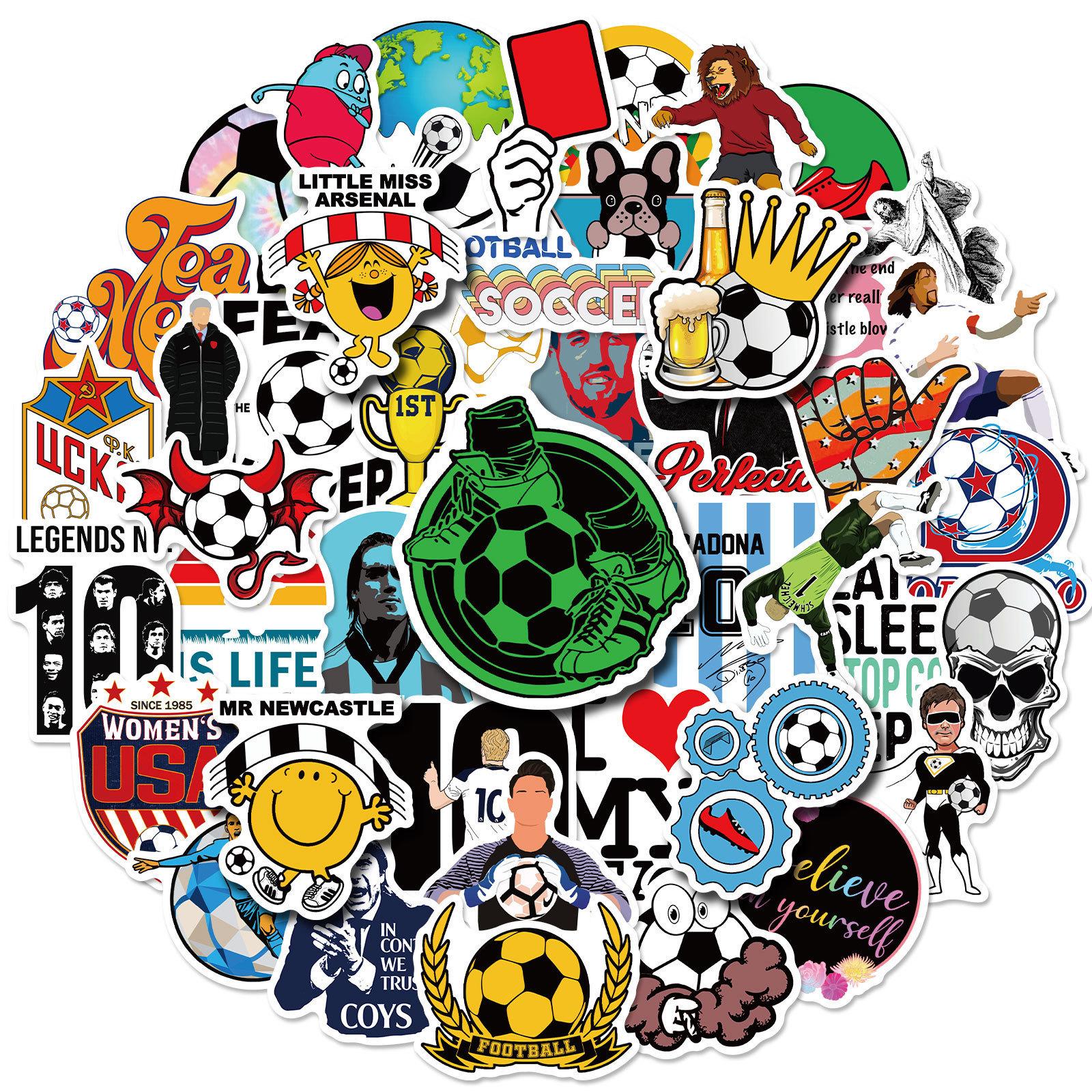 

300 Football Stickers World Cup Stickers Electric Car Water Cup Waterproof Decorative Stickers