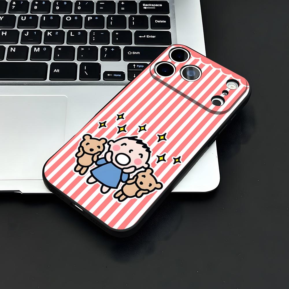 M-MINNA NO T-TABO Phone Case For IPhone 17 Air 16 E Pro Max 15 14 13 Mini 12 Pro 11 Max Plus Black Soft Shell