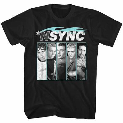 NSYNC Boyband Individuelle Blockierte Fotos Herren T-Shirt Tanz Popmusik Merch