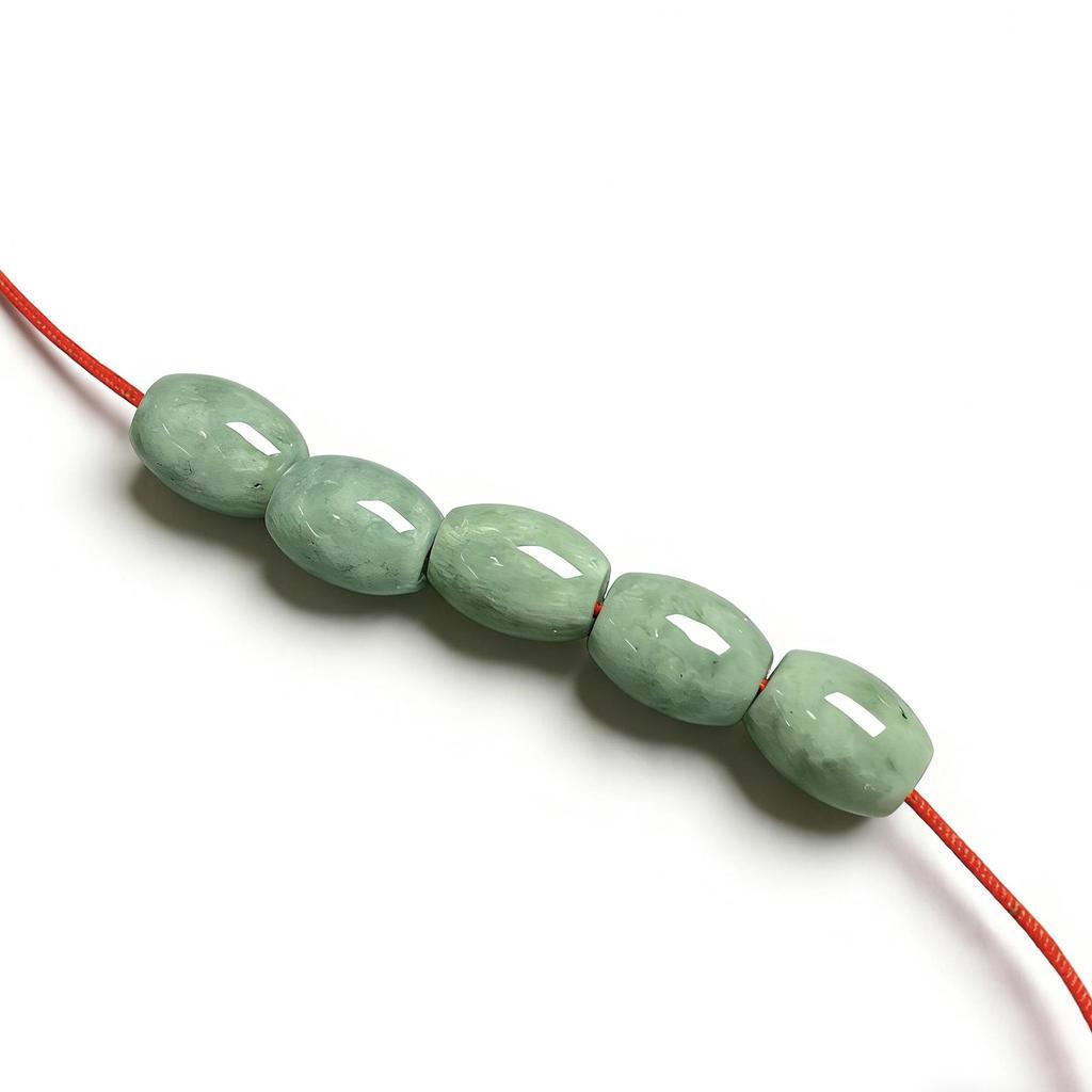 A-Grade Natural Green Jade Oval Loose Beads DIY Bracelet Spacer Jewelry Accessories