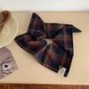 1Pc Plaid Scarf Scrunchie - British College Style, Multifunctional Button Hair Tie, Elastic Hair Rope for Low Ponytails, Hair Accessory