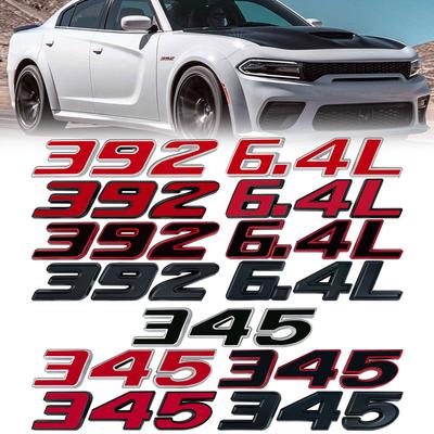 1Pc 3D Metal 392 345 6.4L 5.7 Logo Car Sticker Emblem Badge Decals Auto Tail
