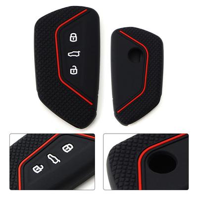 Black Key Case Black Red Line For Golf MK8 For Skoda Octavia