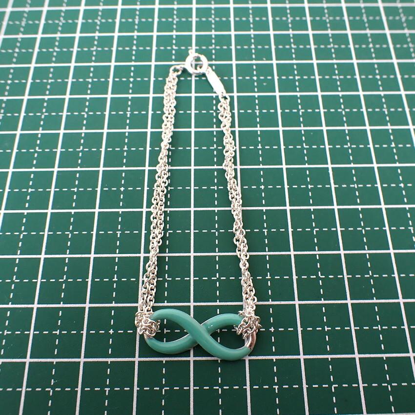 [Pre-owned] TIFFANY 925 Infinity Blue Double Chain Bracelet/j63-10
