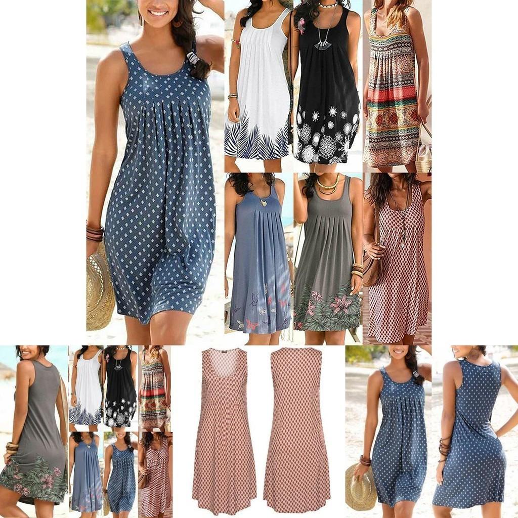 Stylish Women Boho Summer Beach Midi Dress With Gorgeous Floral Print And Loose Fit