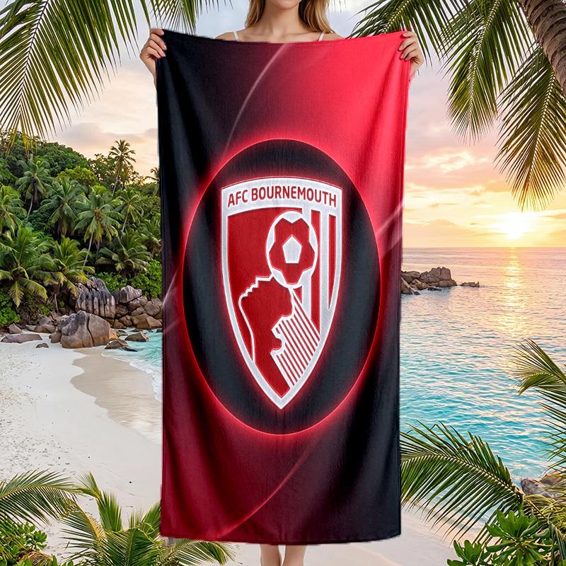 Bournemouth Football Beach Towel Soft Microfiber Summer Towel Quick Dry Absorbent Towel for Beach Swimming Pool Travel
