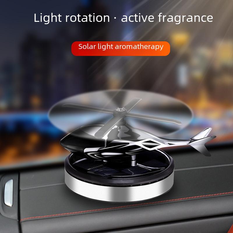 Solární pohon rotující helikoptéry auto Aromaterapie Ornament