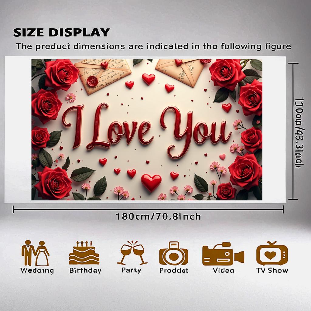 Romantic Decoration Sign Envelopes Floral Backdrop For Valentine Birthday Photo Booth