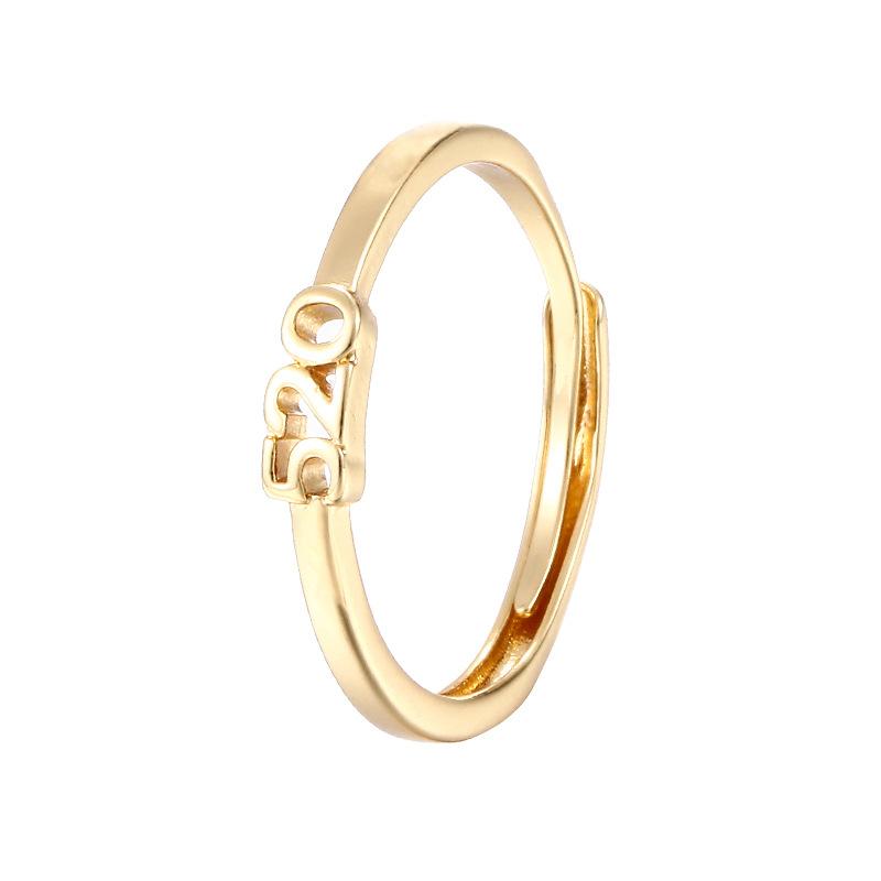 Sweet Romantic I Love You 520 Ring Personality Creative Digital Diamond Index Finger Ring Proposal Confession Gift