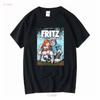 Nova Camiseta Fritz The Cat Desenho Animado Adulto Quadrinhos Camiseta Unisex M Branco Manga Longa Ou Curta Lavagem Vintage Roupas de Designer