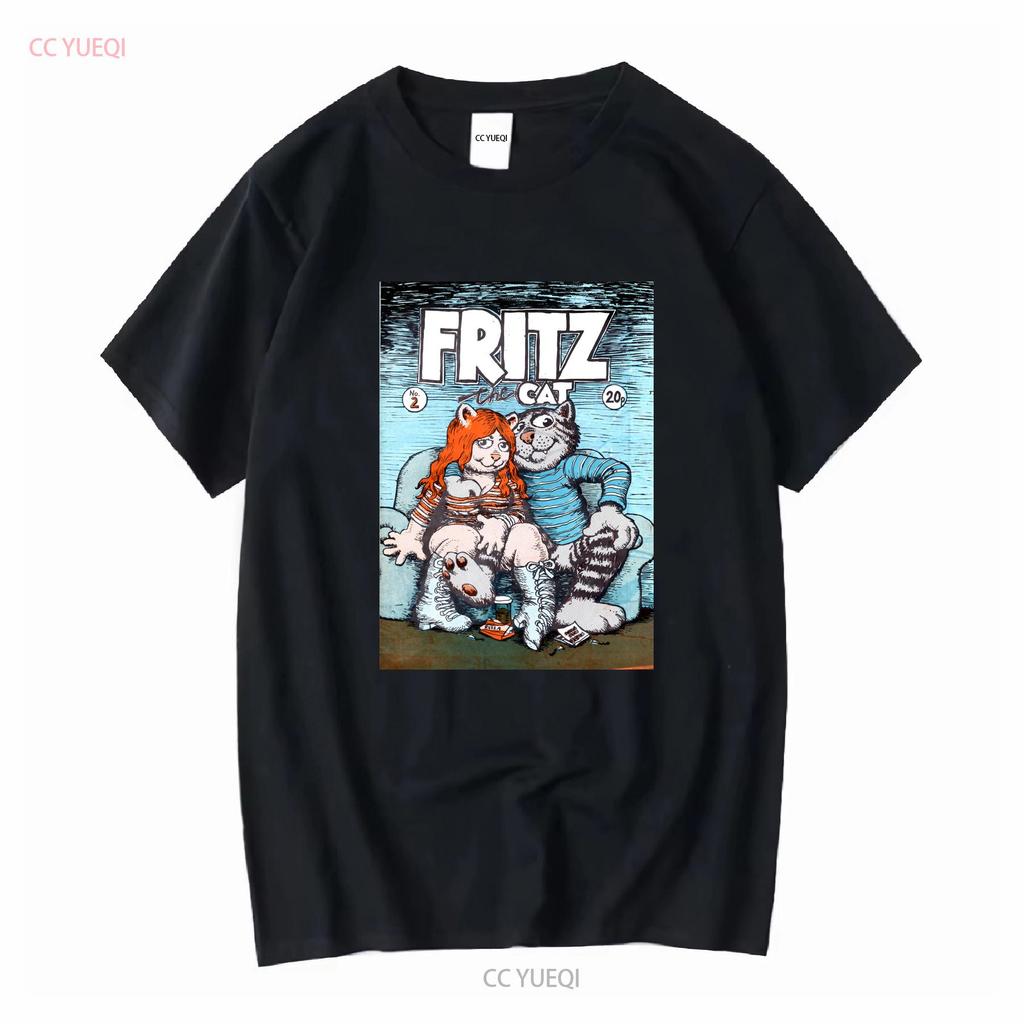 Nova Camiseta Fritz The Cat Desenho Animado Adulto Quadrinhos Camiseta Unisex M Branco Manga Longa Ou Curta Lavagem Vintage Roupas de Designer