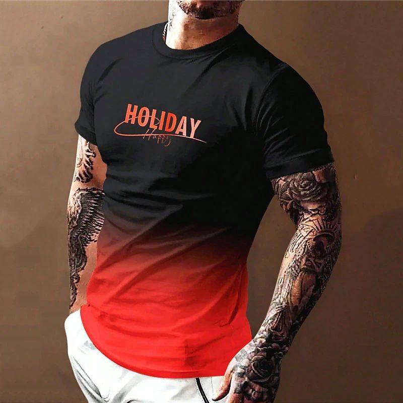 Summer Men's T-shirt Fashion O-neck Short sleeved T-shirt