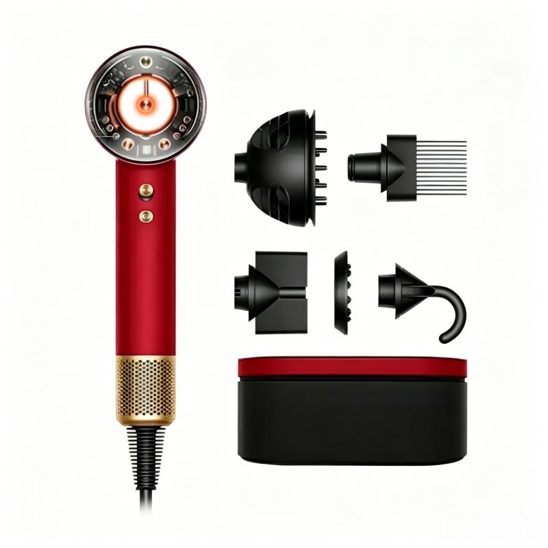 Smart Sensor Ionic Supersonic Nural HD16 Hair Dryer Red Velvet Gold Blow Dryer