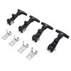 4Pcs Elastic Stainless Steel Rubber Hood Catch Flexible T Handle Hasp Rubber Flexible Draw Latches with Brackets for