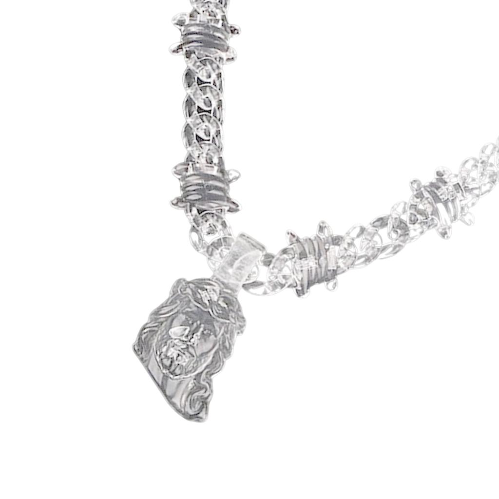 Hiphop Acrylic Pendant Necklace Fashion Neck Jewelry Statement Spike Chain Jewelry Suitable for Men and Women Present