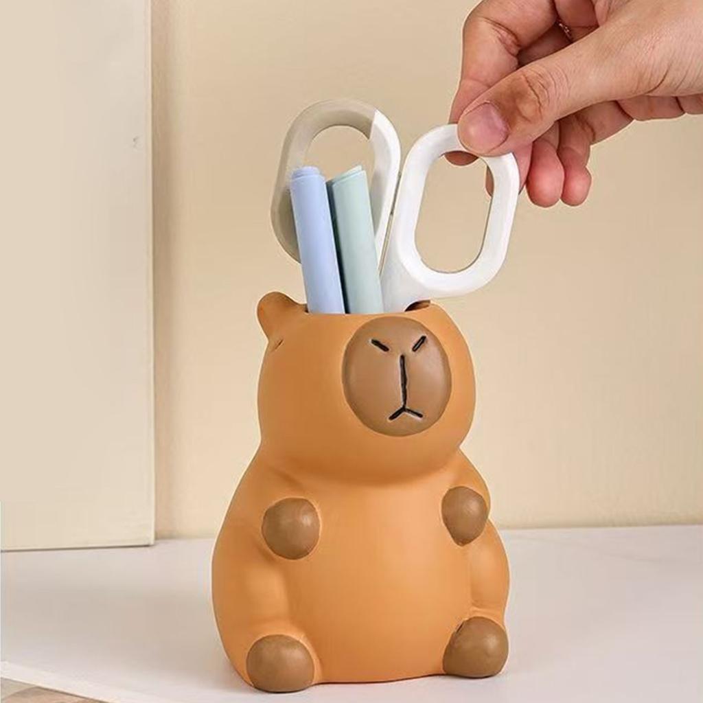 Desktop Organizer Storage Pen Cup Capybara Cute Desk Organizer Stationery Pen Holder for Women Girls Office Home Art Supply