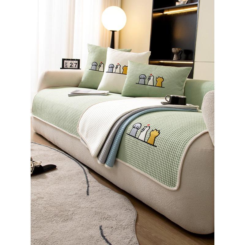 Sommer Kühl Sofa Kissen Stoff Voll Bedeckt Niedlich Cartoon Sofaüberwurf Kratzfester Stoff Multifunktionale Badematte