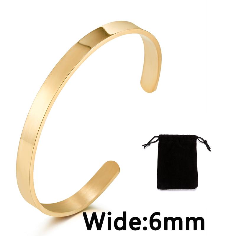 Stainless Steel Pearsonalized Bracelet Name Character Letter  Engraved Custom Cuff Bangle Women Men Fashion Jewelry Dropshipping