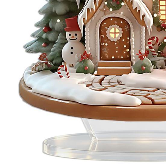 Winter Snowman Table Centerpieces Acrylic Christmas Decor, Gingerbread House Tree Ornaments, Holiday Home Decorations Waterproof Desktop for