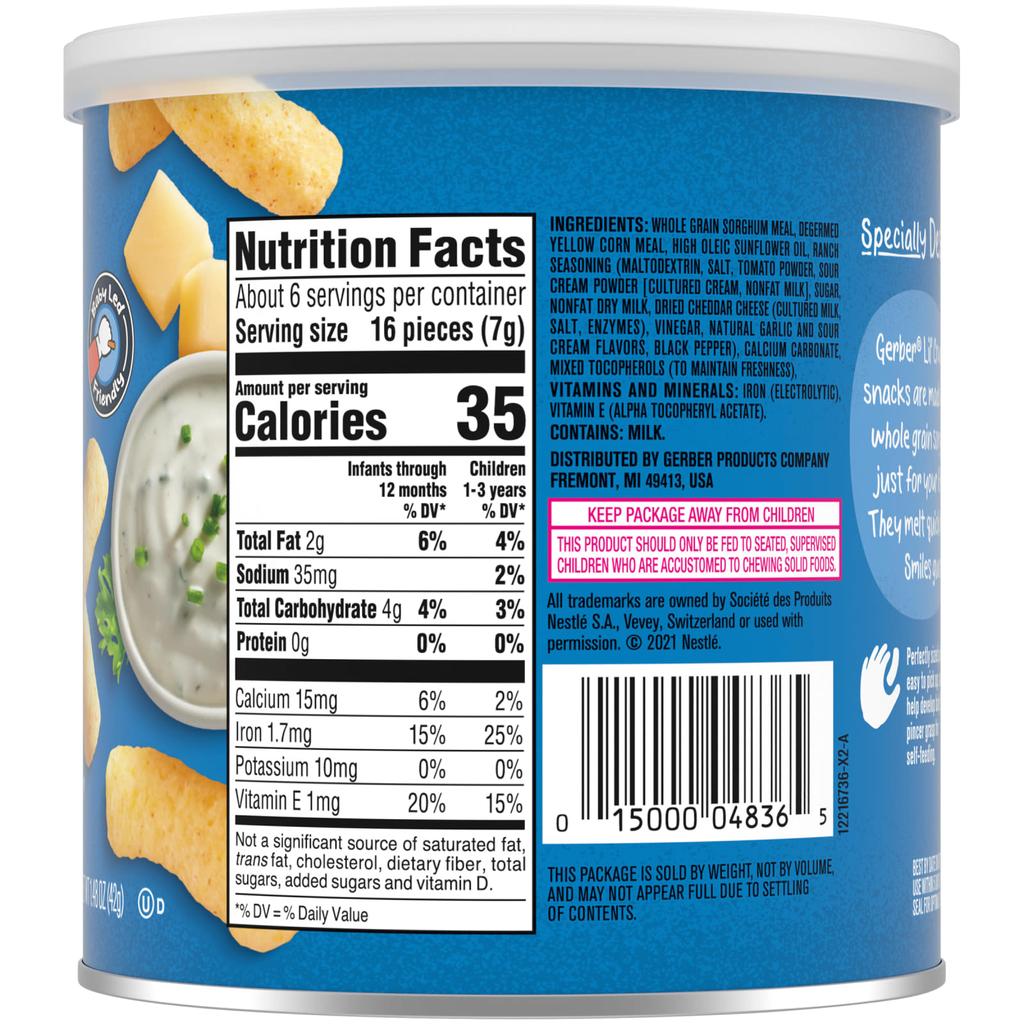 Gerber, Lil' Crunchies, 8 months+, Ranch, 1.48 oz (42 g)