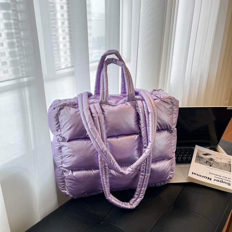 Large-capacity Cotton Clothing Bag Women's Autumn and Winter Versatile New Casual Shoulder Bag Popular Commuter Tote Bag