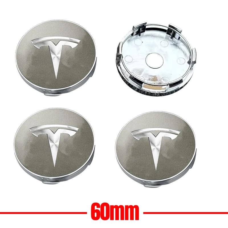 4pcs 60mm Tesla Hub Cap Center Cap Logo High Quality Sticker for Tesla Model 3 Y S X Personalized Car Sticker Car Accessories