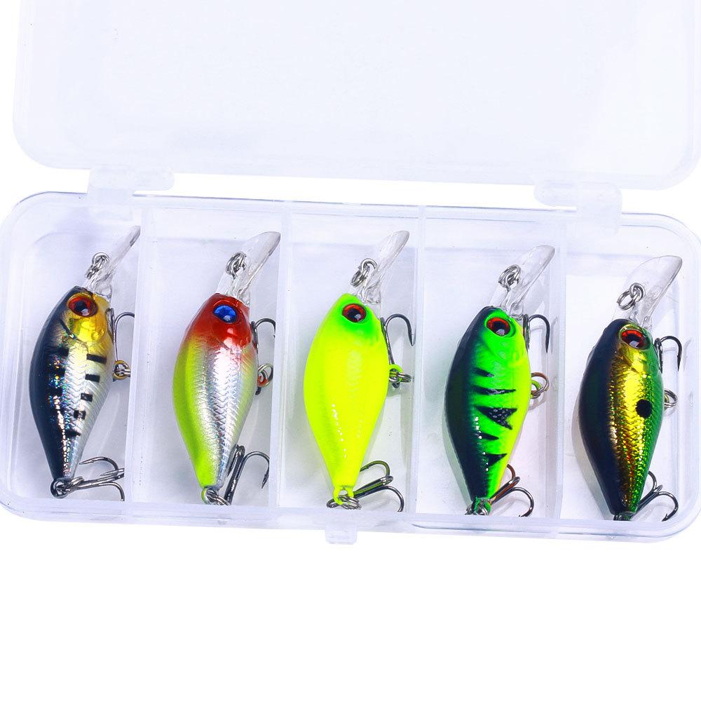 5Pcs Walleye Lures Swimbait Fishing Tackle Fishing Lures Wobbler 4.3g 5.3cm Baits Carp Trout Crankbaits with Hook