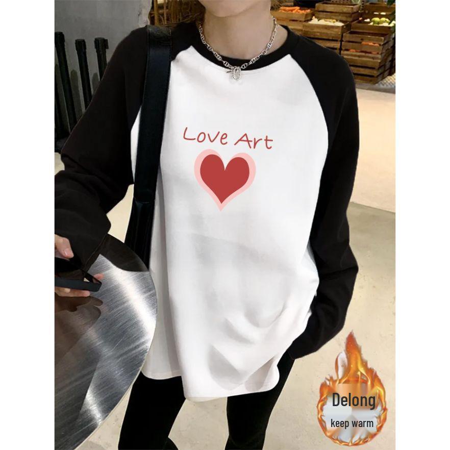 

Women s Color Block Long Sleeve T-Shirt - Autumn/Winter Casual Slimming Round Neck Top. L (100-120 jin)