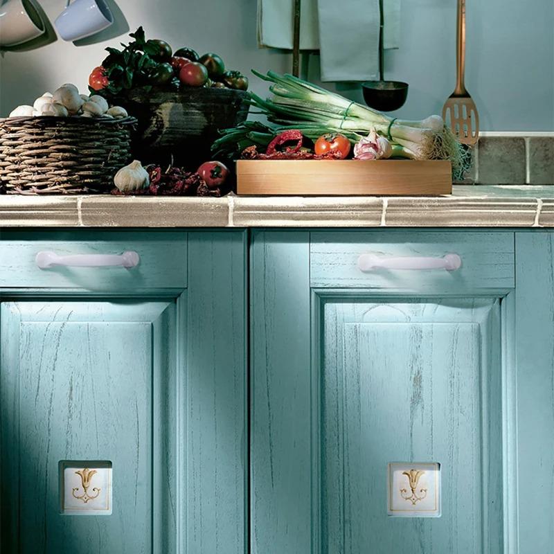 2/6/10pcs White Cabinet Handles & Knobs - Aluminium Alloy Modern Furniture Hardware for Kitchen/Closet/Cupboard/Drawer