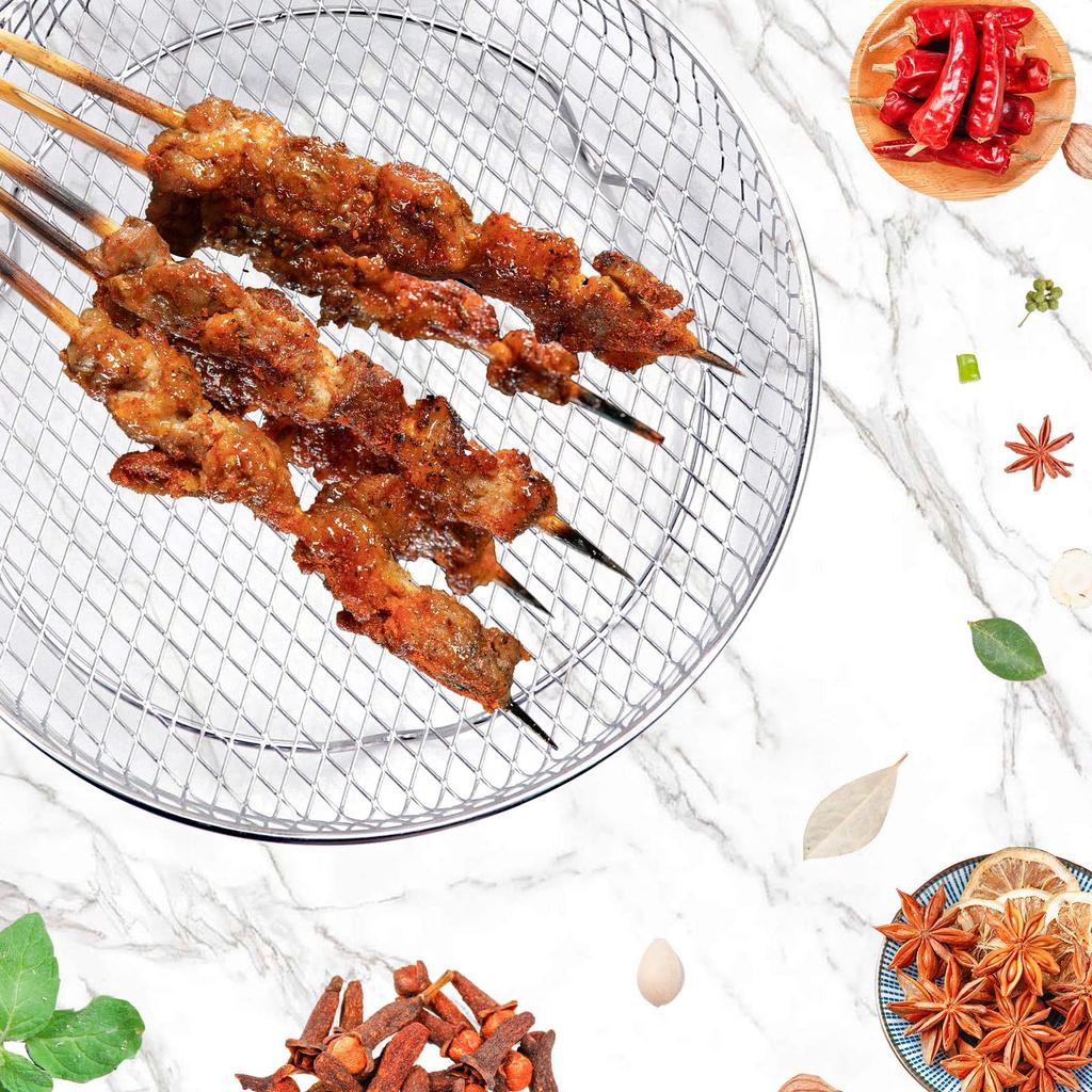 3 Stapelbare Dörr-Dampfgar-Roste, 304 Edelstahl Grillrost Passend für 4,2-5,8 QT Heißluftfritteuse, Ofenzubehör Korb