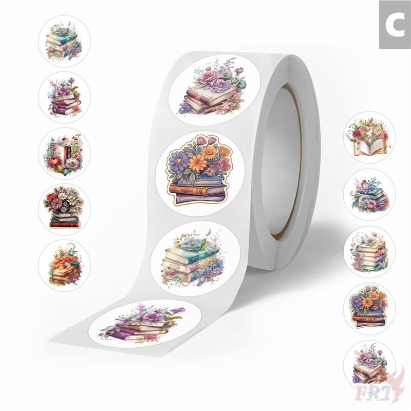 500Pcs/Roll Ins Flowers & Reading Kids Rewards Stickers - DIY Scrapbooks Album Decor Sealing Label Decals