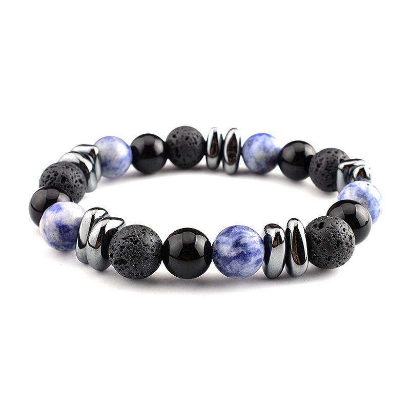 1Pcs Male irregular stone bracelet, striped agate necklace,  accessory, vintage bracelet