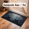 Cat Theme Crystal Velvet Floor Rug Personalized Custom Name Text Warm Carpet Home Decoration