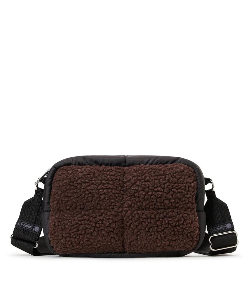 LeSportsac Official PUFFY CUBE CROSSBODY Shoulder Dark Chocolate Sherpa Bag/3976 Women's