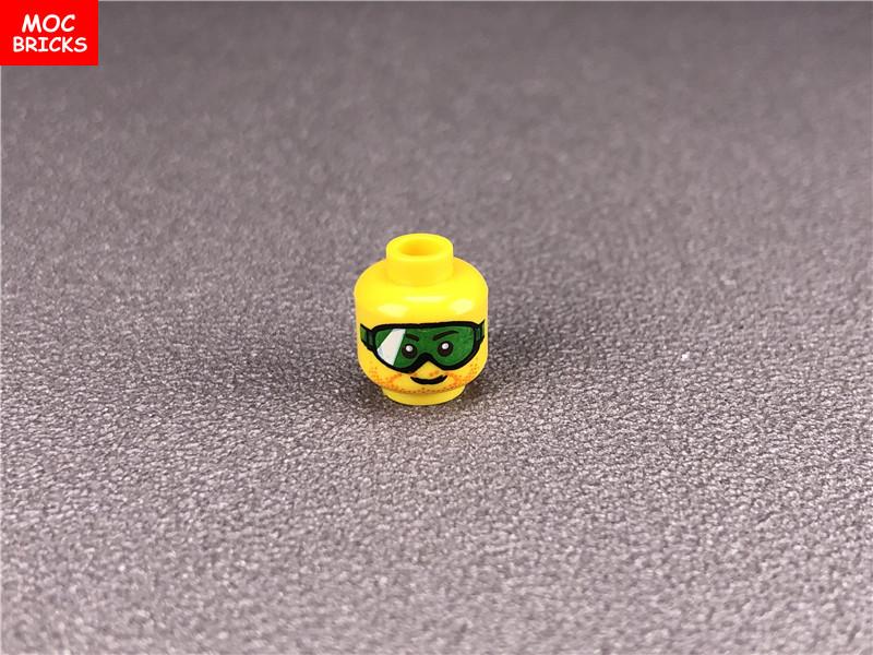 Non-Toxic 10Pcs/Lot Moc Bricks Figure Head Double Face Expression Diy Mini Dolls Educational Building Blocks Toys For Children Gifts