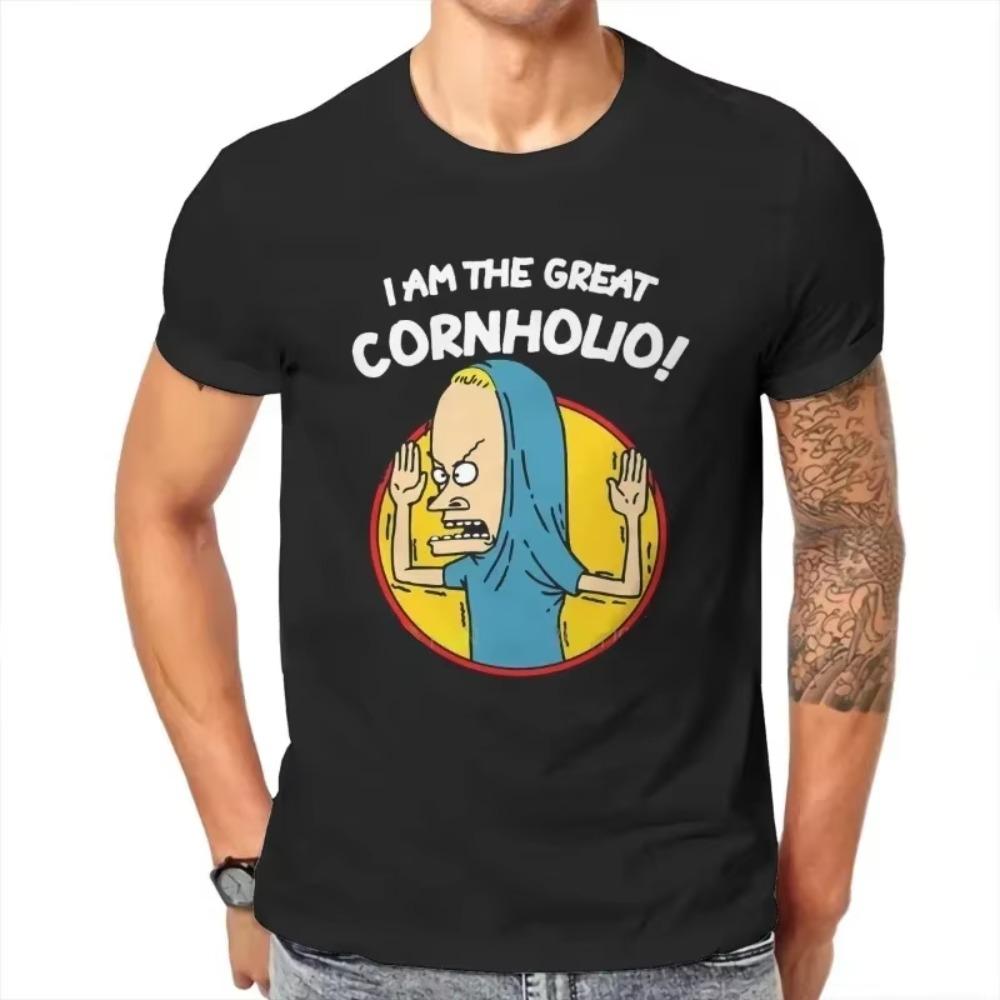 Beavis and Butthead Comedy Cartoon Graphic Tshirts I Am The Great Cornholio Hipster Tops Men Fashion Casual Shirt Ropa Hombre