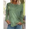3D Floral Printed Long Sleeve T Shirt Women Fashion Round Neck Top Holiday Weekend