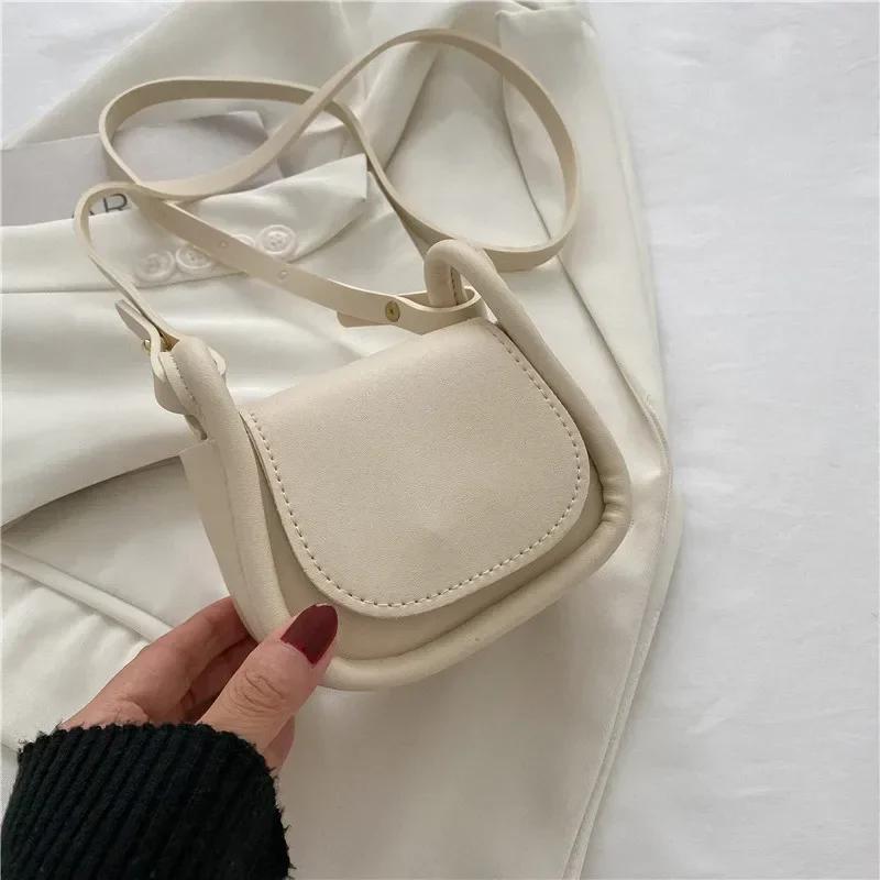 Solid PU Leather Bags for Women Fashion and Simple Mini Bag New Small Square Bag Crossbody Bags for Women