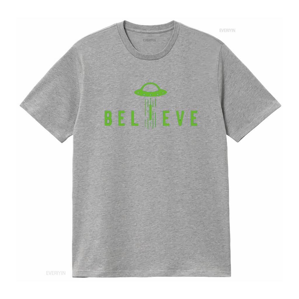 Alien Lover S Kids UFO Abduction Believe T Shirt Vintage Washed Streetwear Top For Everyday Wear Slightly Homme Soft