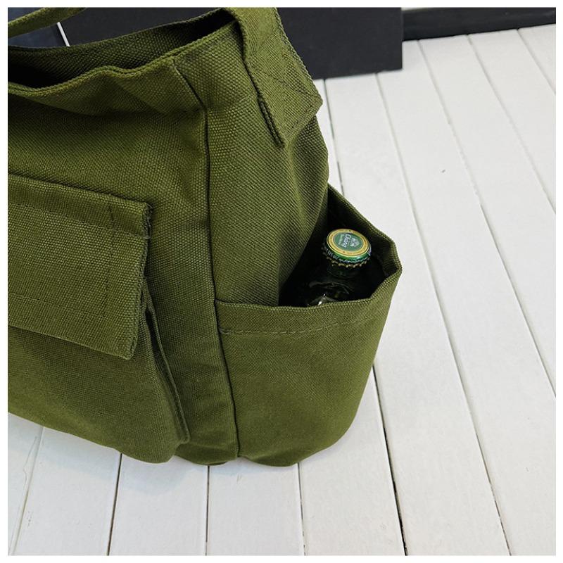 Utility Style Shoulder Crossbody Bag Unisex Instagram Canvas Bag Student Class Bag Street Large Capacity Artistic Casual Bag